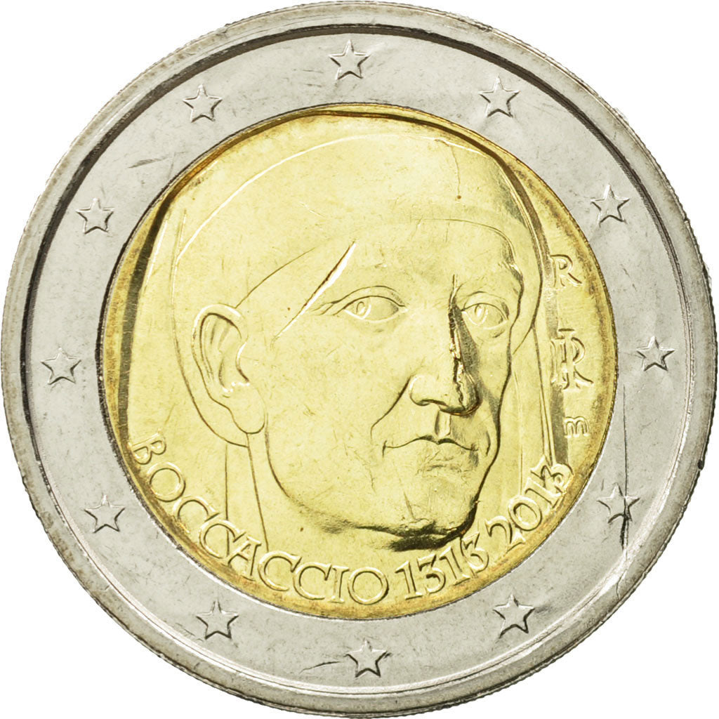 Italy, 2 Euro, Giovani Boccaccio, 2013, MS(63), Bi-Metallic