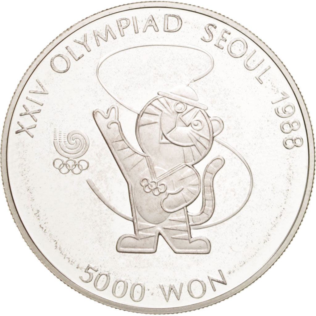 KOREA-SOUTH, 5000 Won, 1986, KM #54, MS(65-70), Silver, 32, 16.80