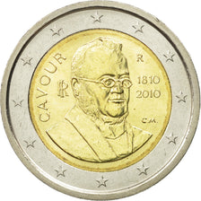 Włochy, 2 Euro, Comte de Cavour, 2010, Rome, MS(63), Bimetaliczny, KM:328