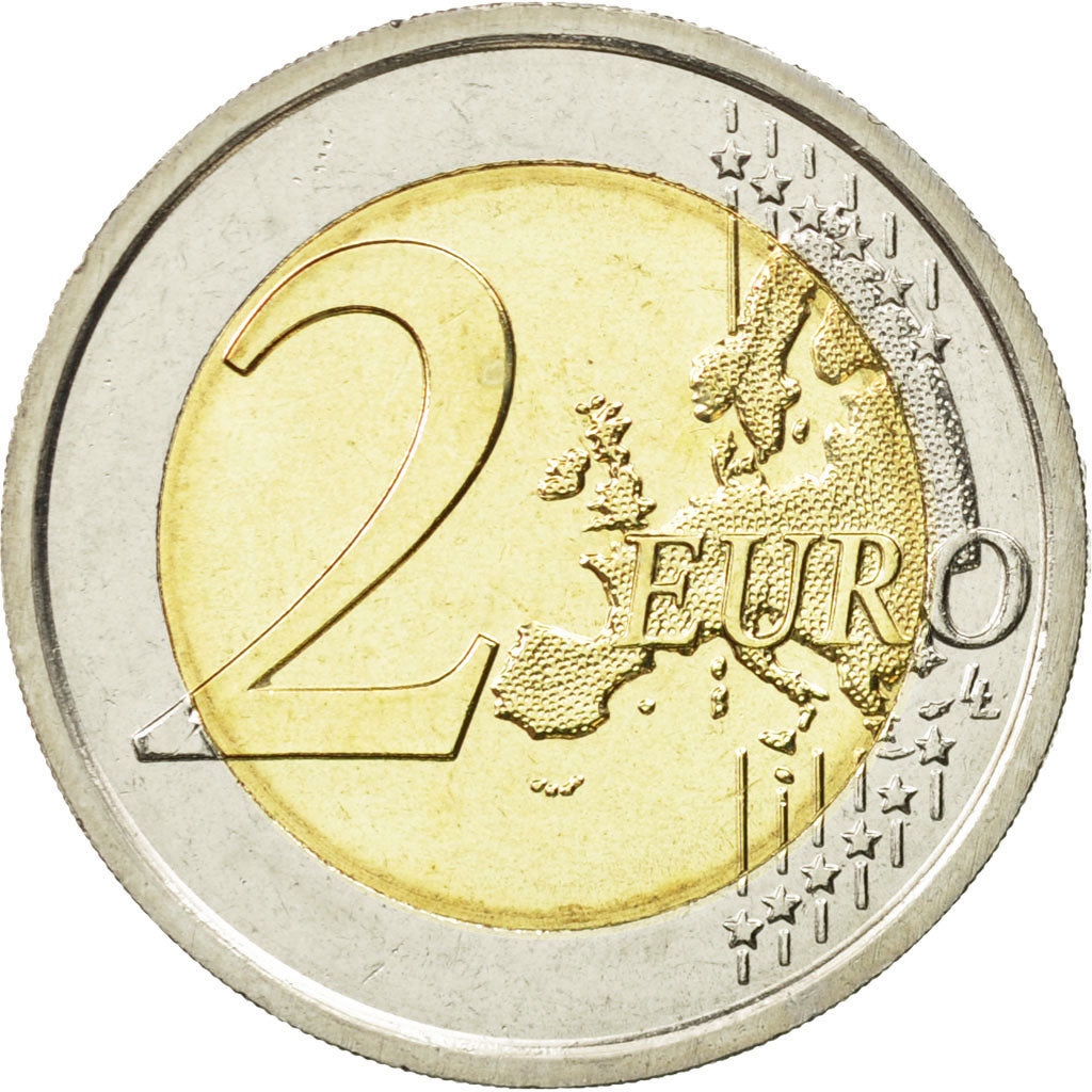 Włochy, 2 Euro, Comte de Cavour, 2010, Rome, MS(63), Bimetaliczny, KM:328