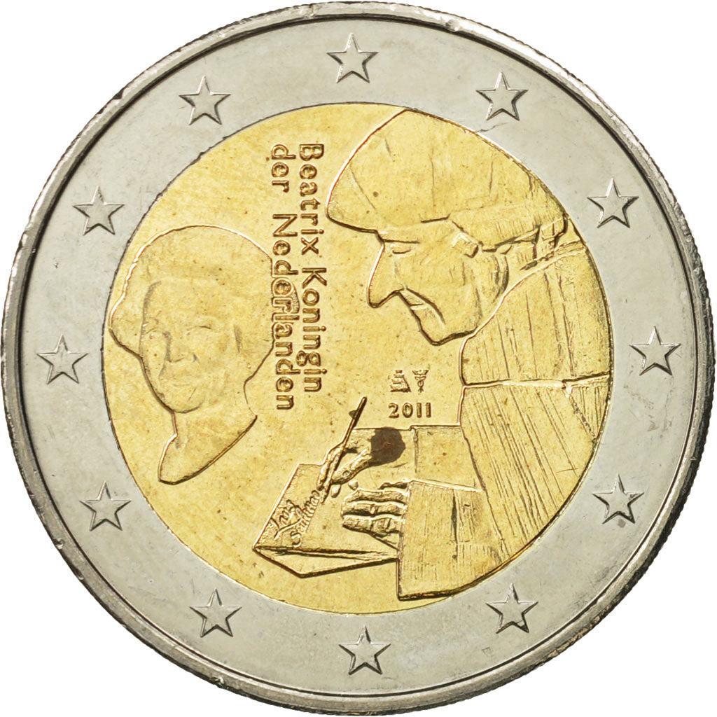 Netherlands, 2 Euro, Erasme, 2011, MS(63), Bi-Metallic