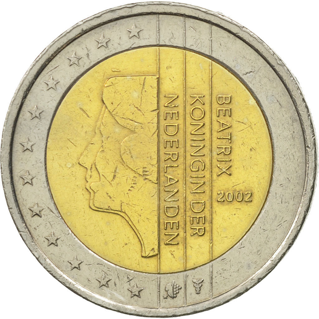 Netherlands, 2 Euro, 2002, AU(55-58), Bi-Metallic, KM:241