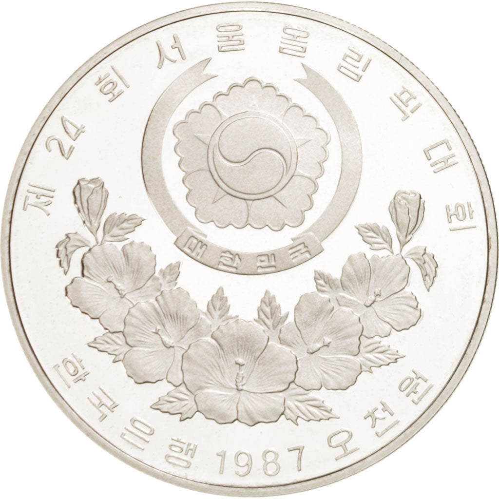 Munten, KOREA - ZUID, 5000 Won, 1987, FDC, Zilver, KM:60
