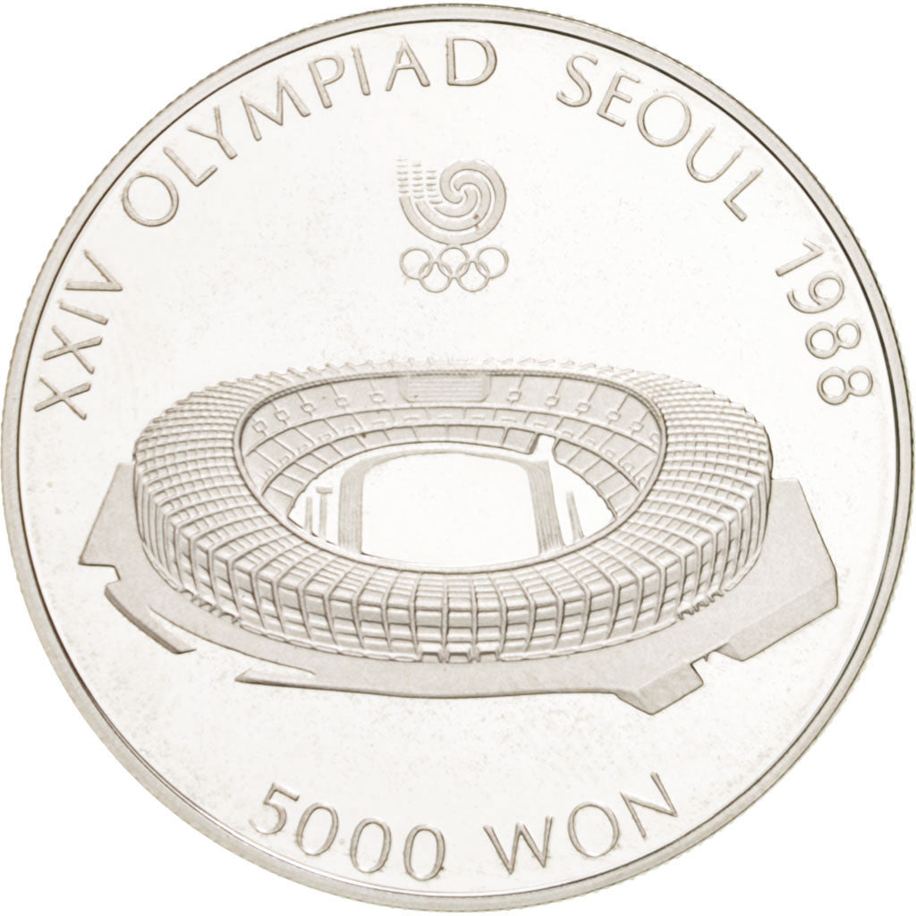 Munten, KOREA - ZUID, 5000 Won, 1987, FDC, Zilver, KM:60