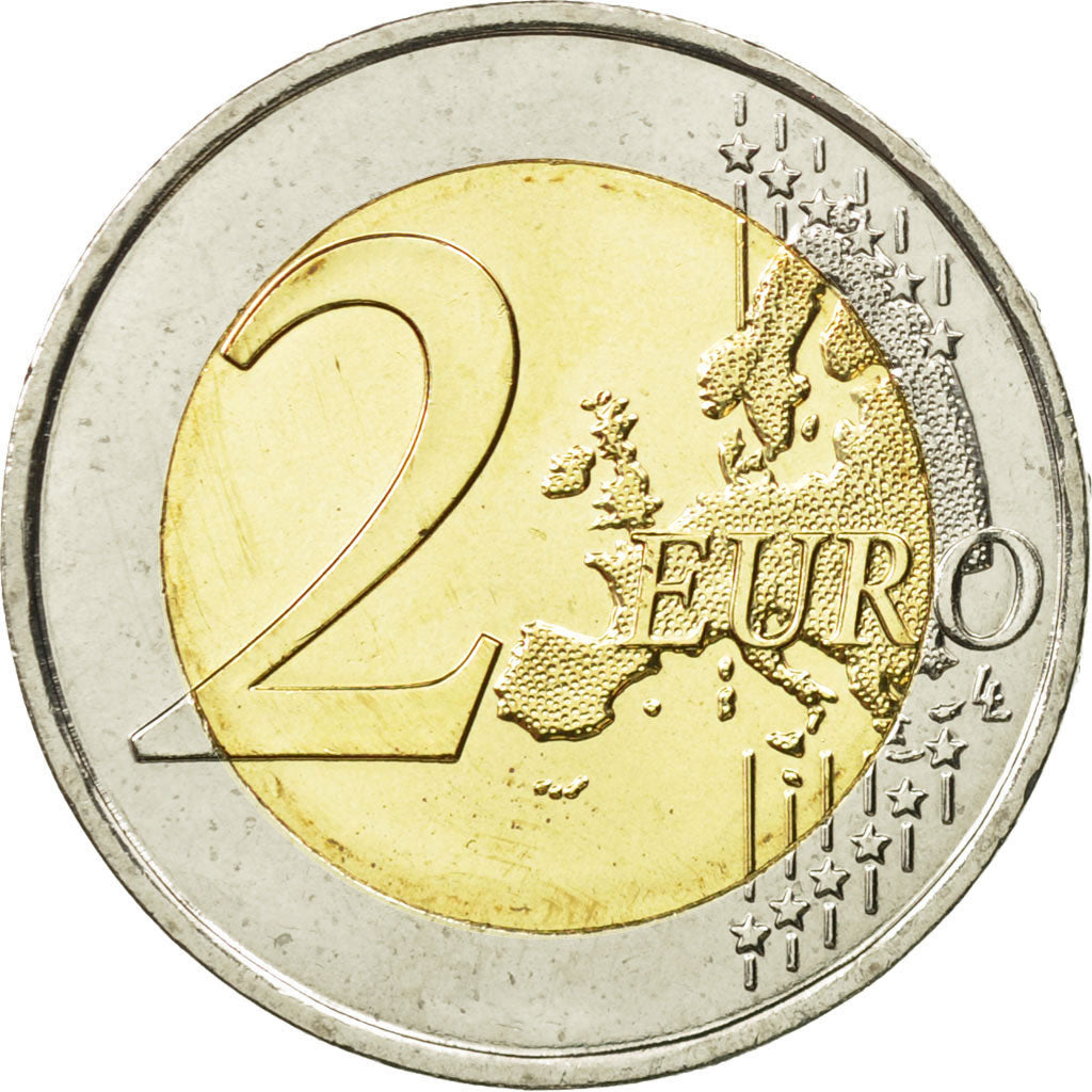 France, 2 Euro, D-Day, 2014, MS(63), Bi-Metallic