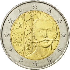 Coin, France, 2 Euro, Baron Pierre Coubertin, 2013, MS(63), Bi-Metallic, KM:2102