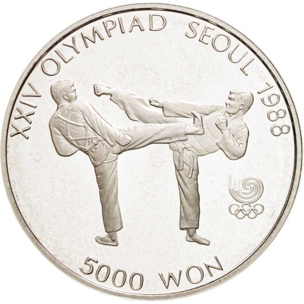 KOREA-SOUTH, 5000 Won, 1987, KM #66, MS(65-70), Silver, 32, 16.80