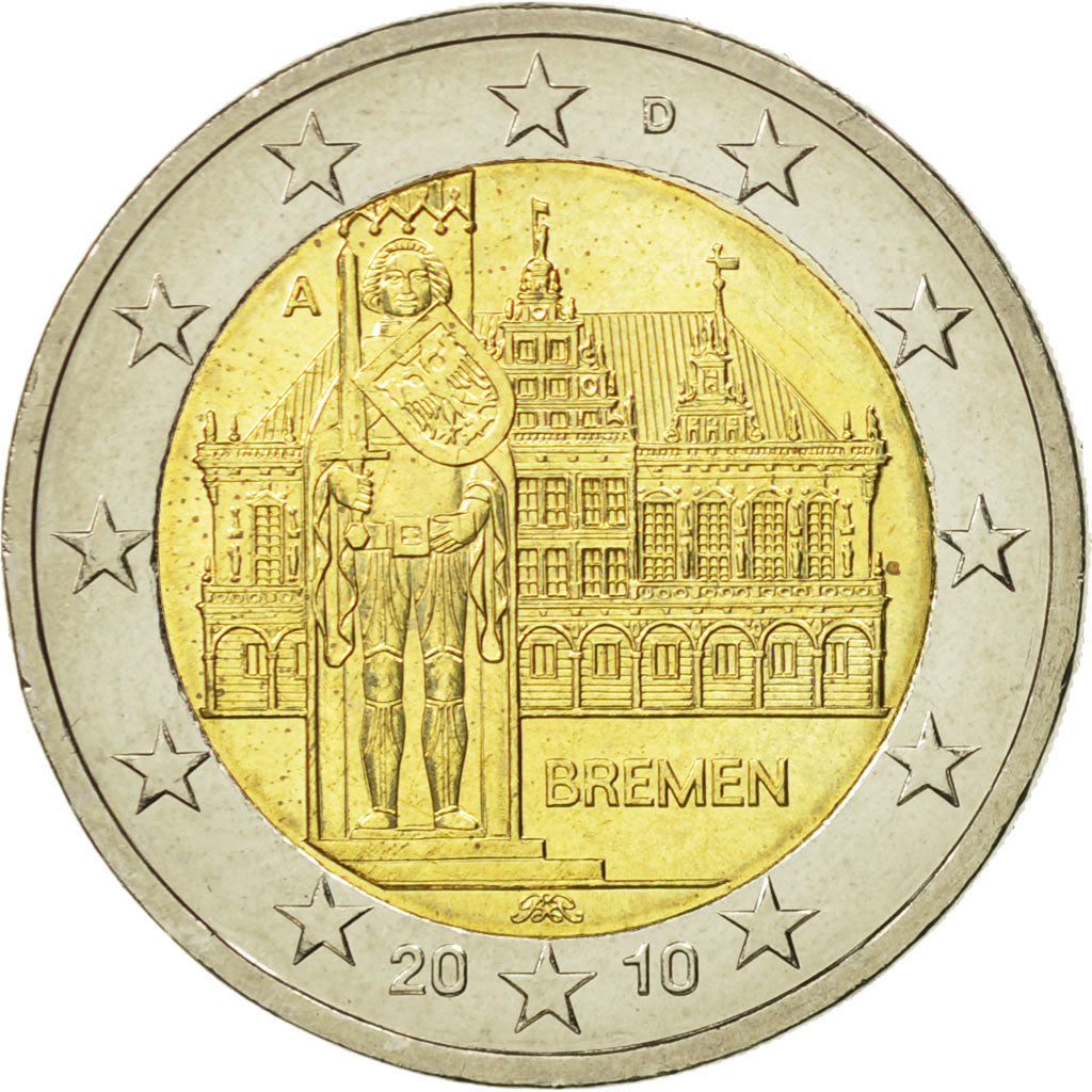 GERMANY - FEDERAL REPUBLIC, 2 Euro, Bremen, 2010, MS(63), Bi-Metallic, KM:285