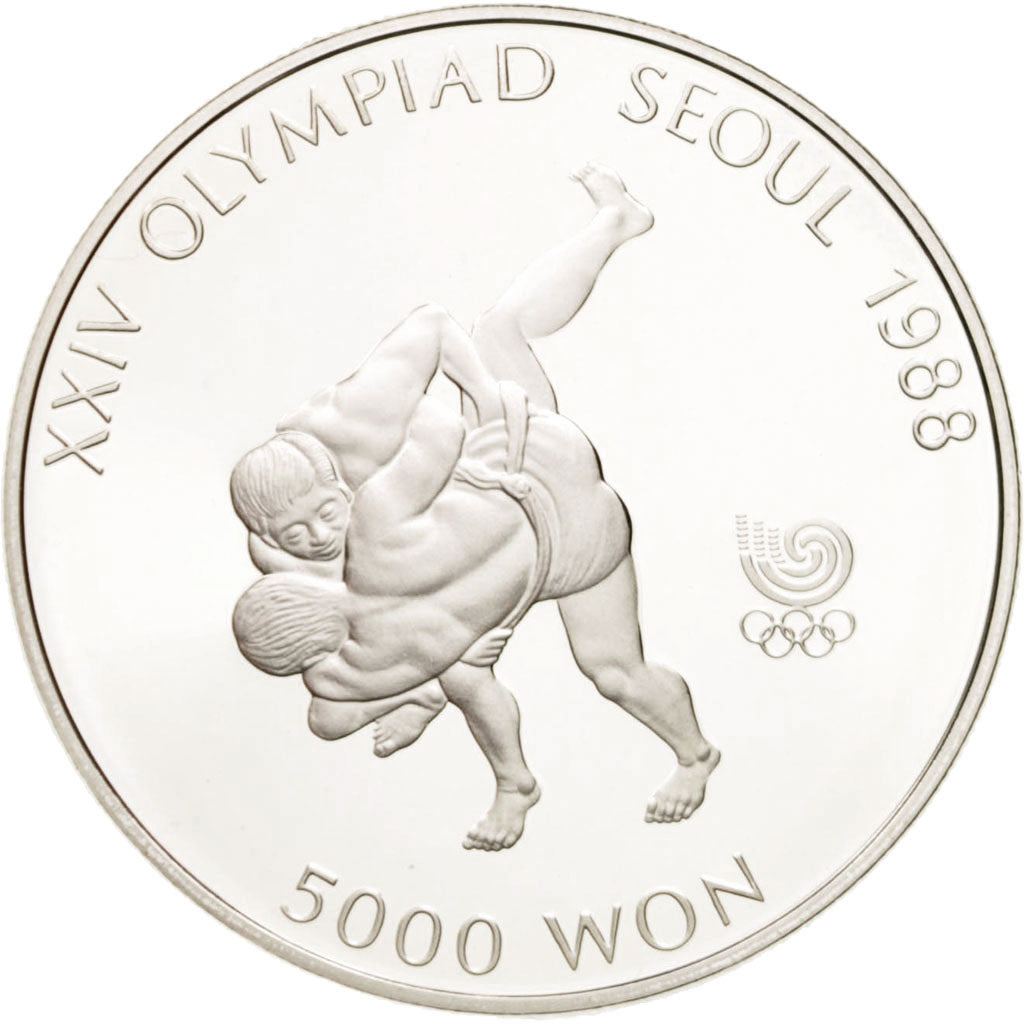 KOREA-SOUTH, 5000 Won, 1988, KM #70, MS(65-70), Silver, 32, 16.80