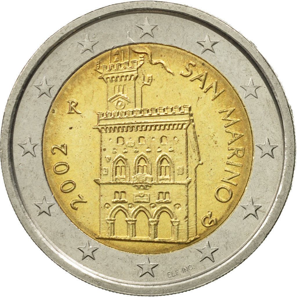 San Marino, 2 Euro, 2002, AU(55-58), Bi-Metallic, KM:447