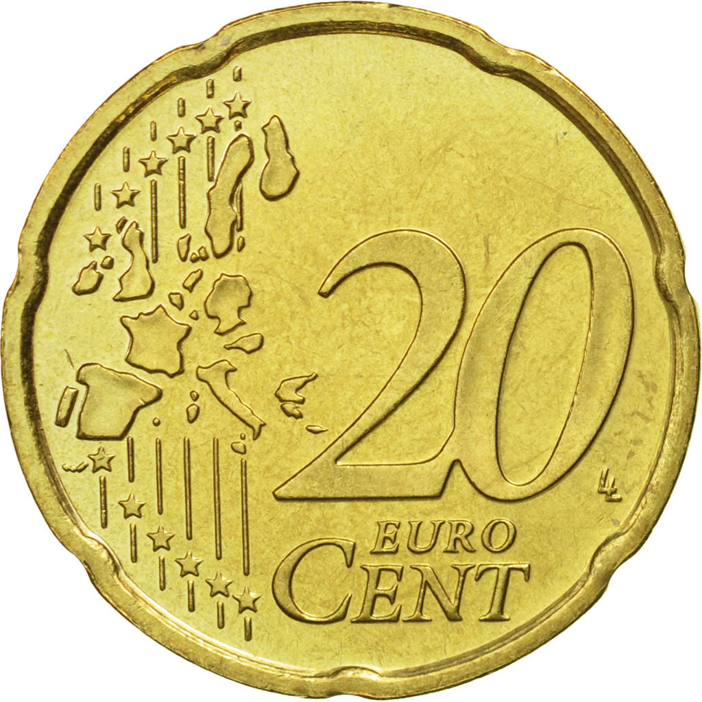 VATICAN CITY, 20 Euro Cent, 2003, MS(65-70), Brass, KM:345