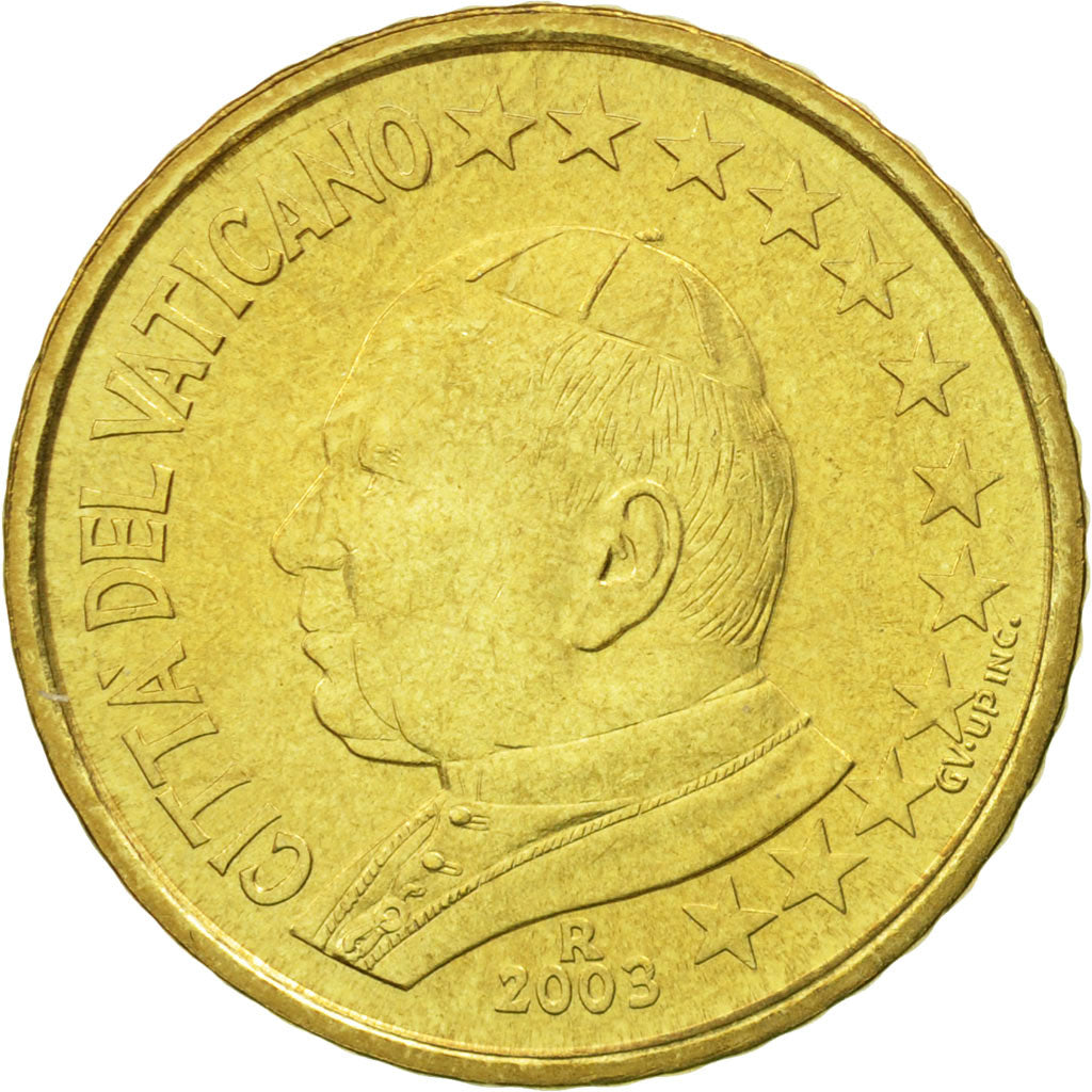 VATICAN CITY, 50 Euro Cent, 2003, MS(65-70), Brass, KM:346