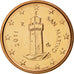San Marino, Euro Cent, 2011, FDC, Copper Plated Steel, KM:440