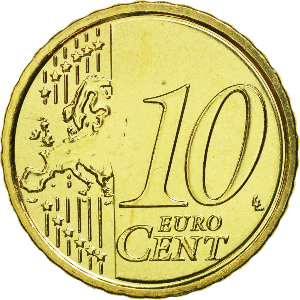 San Marino, 10 Euro Cent, 2011, MS(65-70), Brass, KM:482