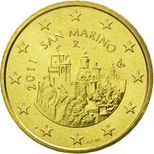San Marino, 50 Euro Cent, 2011, MS(65-70), Brass, KM:484