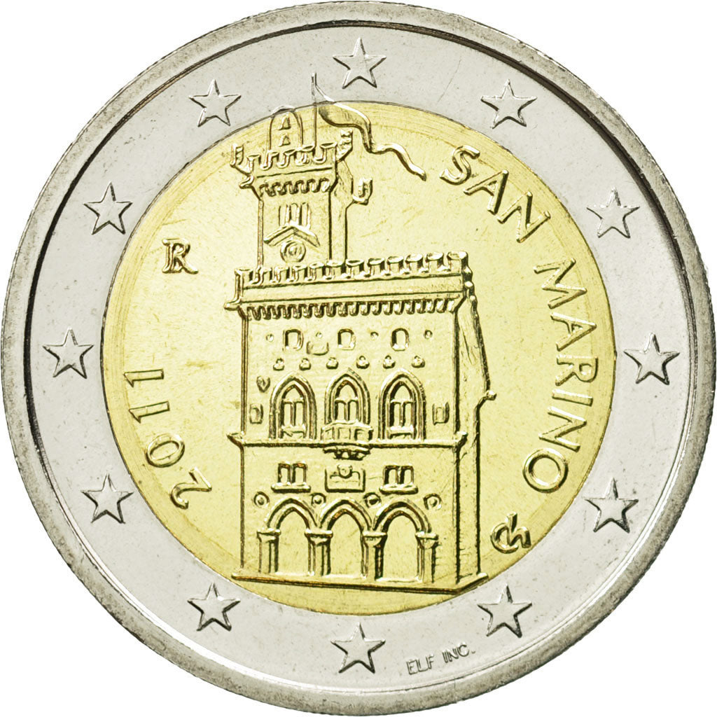 San Marino, 2 Euro, 2011, MS(65-70), Bi-Metallic, KM:486
