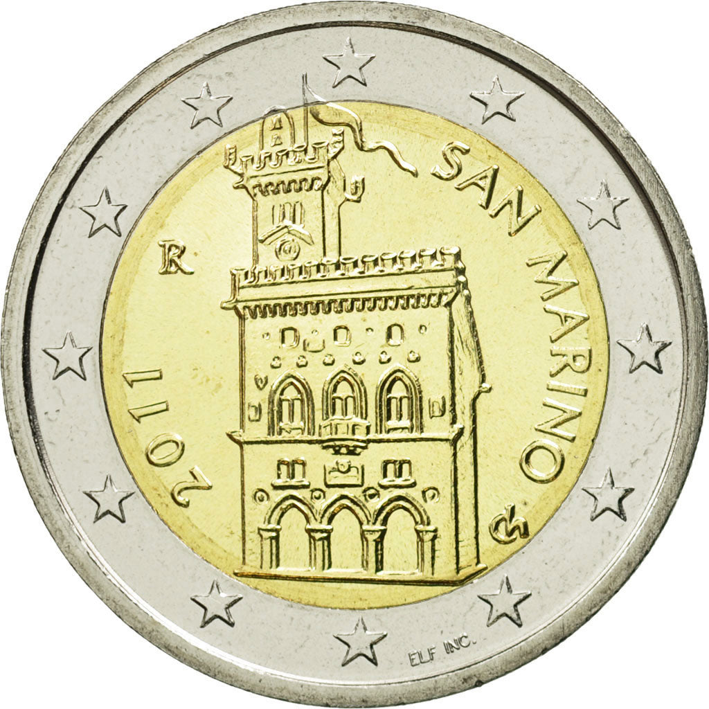 San Marino, 2 Euro, 2011, MS(65-70), Bi-Metallic, KM:486