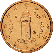 San Marino, Euro Cent, 2012, MS(65-70), Copper Plated Steel, KM:440