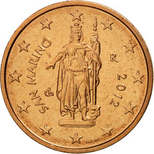 San Marino, 2 Euro Cent, 2012, MS(65-70), Copper Plated Steel, KM:441