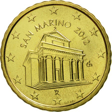 San Marino, 10 Euro Cent, 2012, MS(65-70), Brass, KM:482