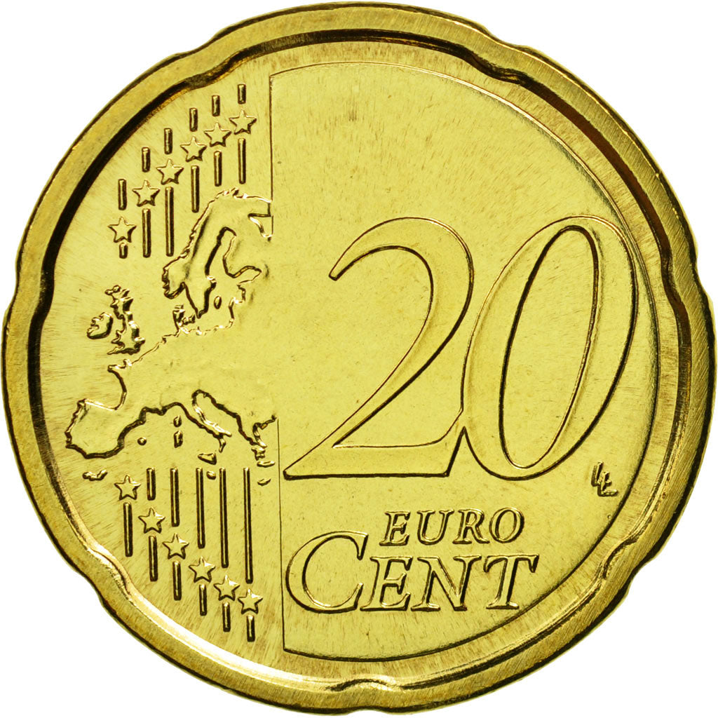 San Marino, 20 Euro Cent, 2012, MS(65-70), Brass, KM:483