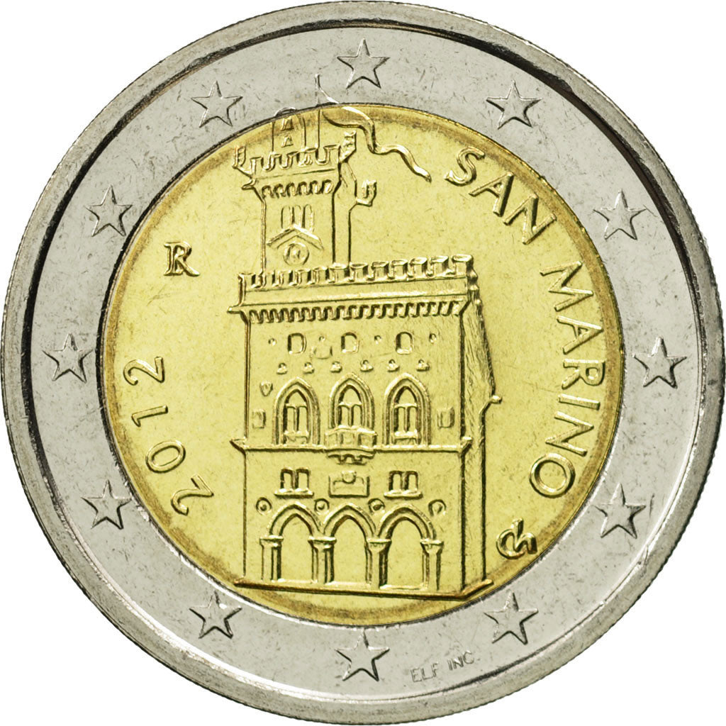 San Marino, 2 Euro, 2012, MS(65-70), Bi-Metallic, KM:486