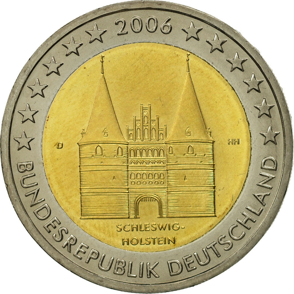 GERMANY - FEDERAL REPUBLIC, 2 Euro, Schleswig-Holstein, 2006, MS(63)