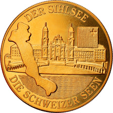 Switzerland, Medal, Der Sihlsee, Die Schweizer Seen, MS(64), Copper-Nickel Gilt