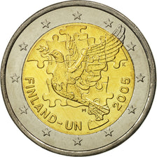 Finland, 2 Euro, 60th anniversary, 2005, MS(63), Bi-Metallic, KM:119
