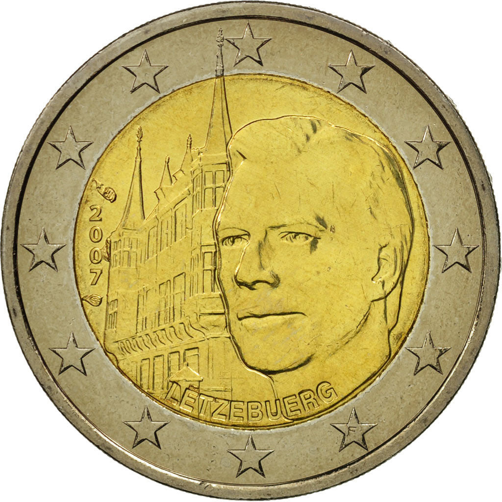 Luxembourg, 2 Euro, Grand-ducal, 2007, MS(63), Bi-Metallic, KM:95