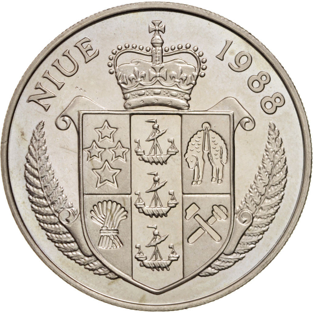 Moneta, Niue, Elizabeth II, 5 Dollars, 1988, SPL-, Rame-nichel, KM:15