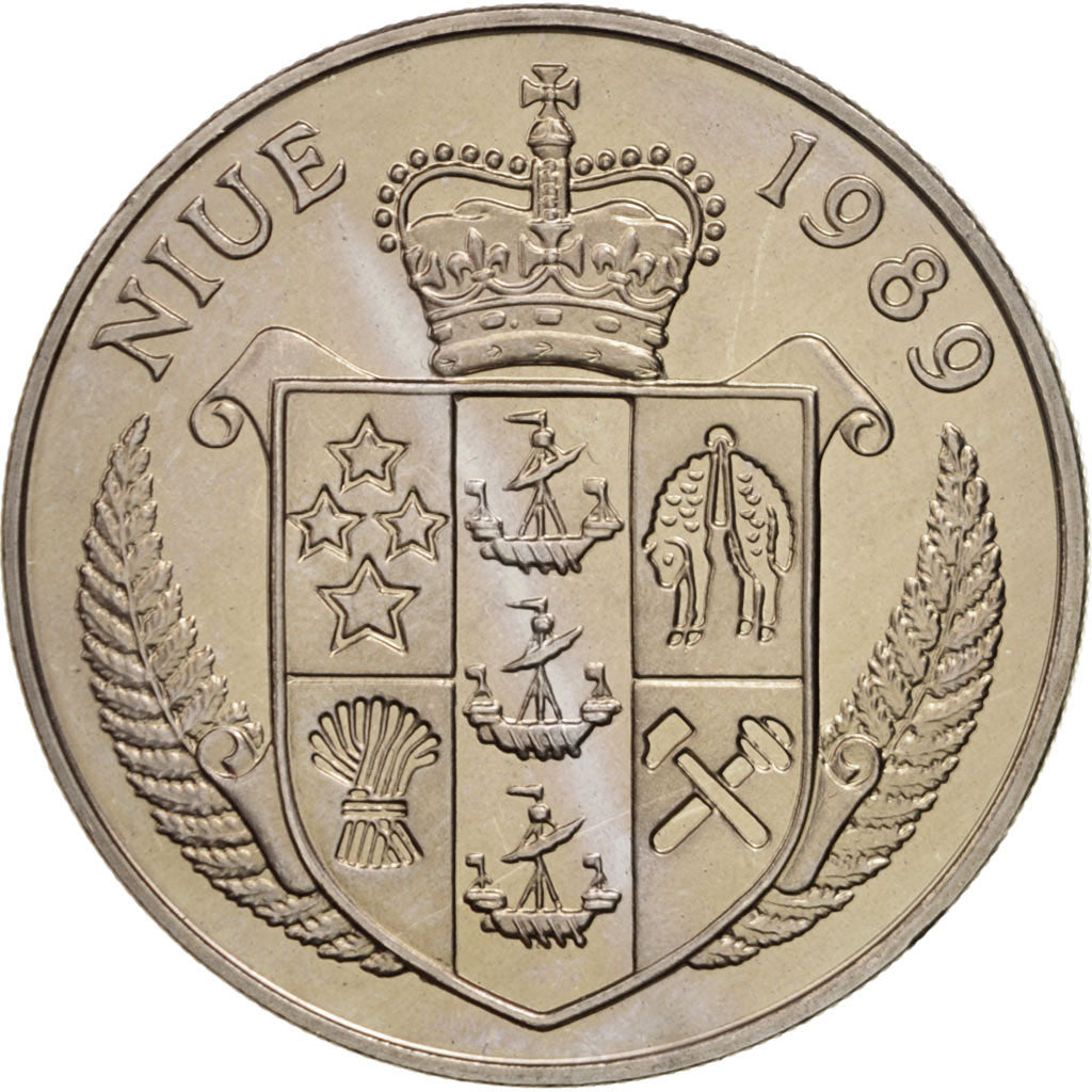 Moneta, Niue, Elizabeth II, 5 Dollars, 1989, SPL, Rame-nichel, KM:24