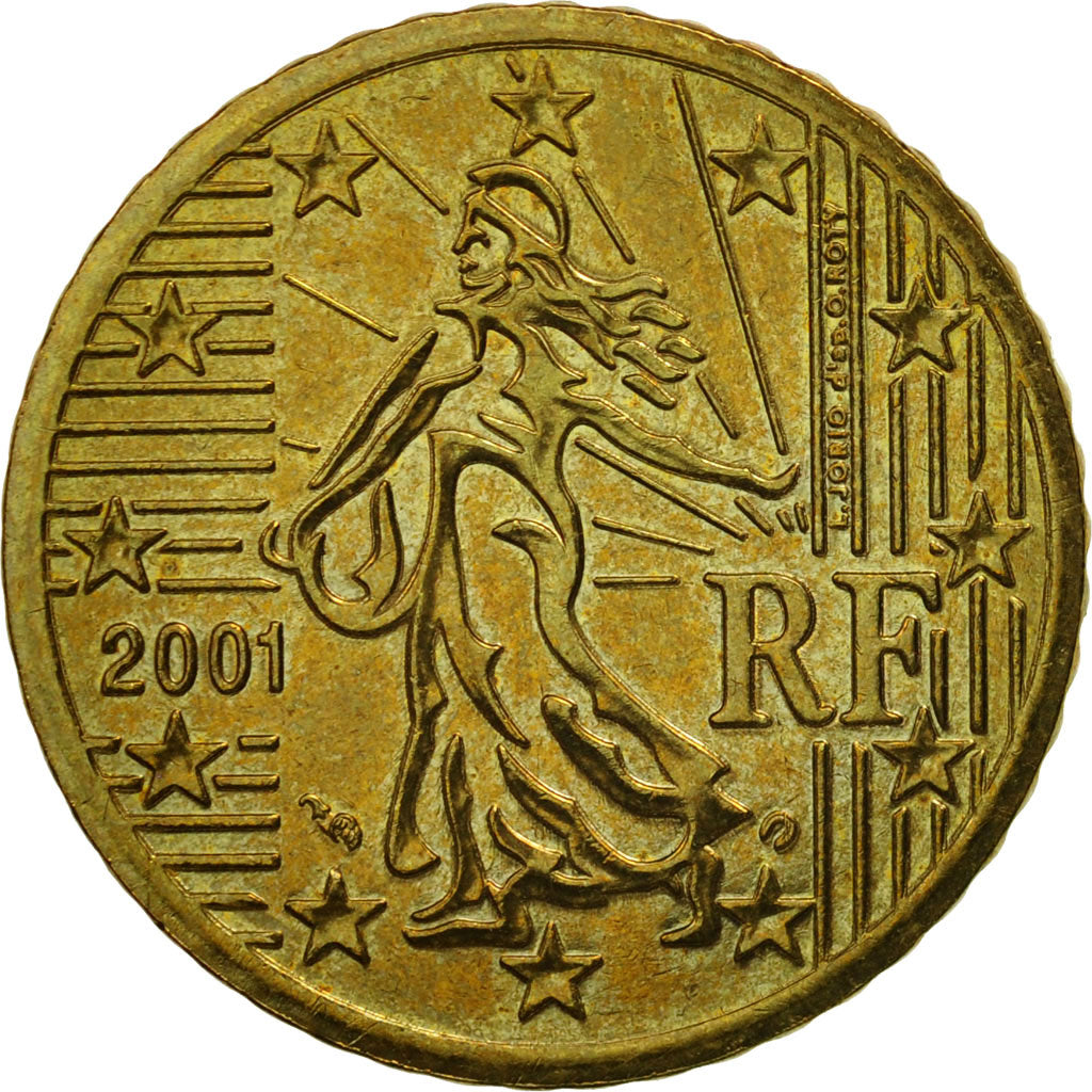 Moneta, Francia, 50 Euro Cent, 2001, SPL-, Ottone, KM:1287