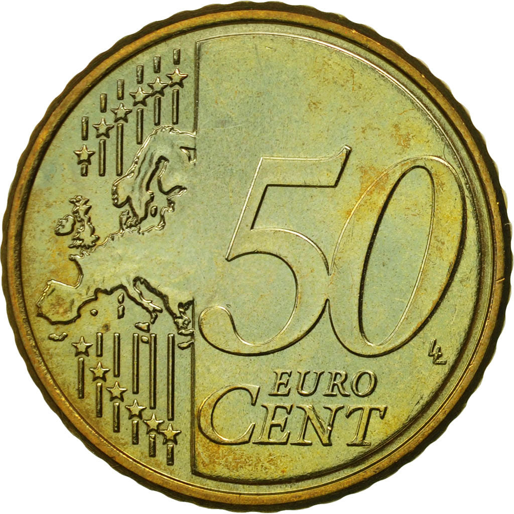 Cypr, 50 Euro Cent, 2008, AU(55-58), Mosiądz, KM:83