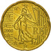 Münze, Frankreich, 20 Euro Cent, 2000, UNZ, Messing, KM:1286