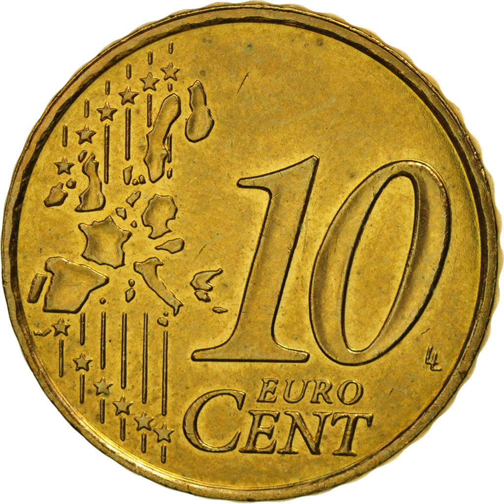 Moneda, Francia, 10 Euro Cent, 1999, SC, Latón, KM:1285