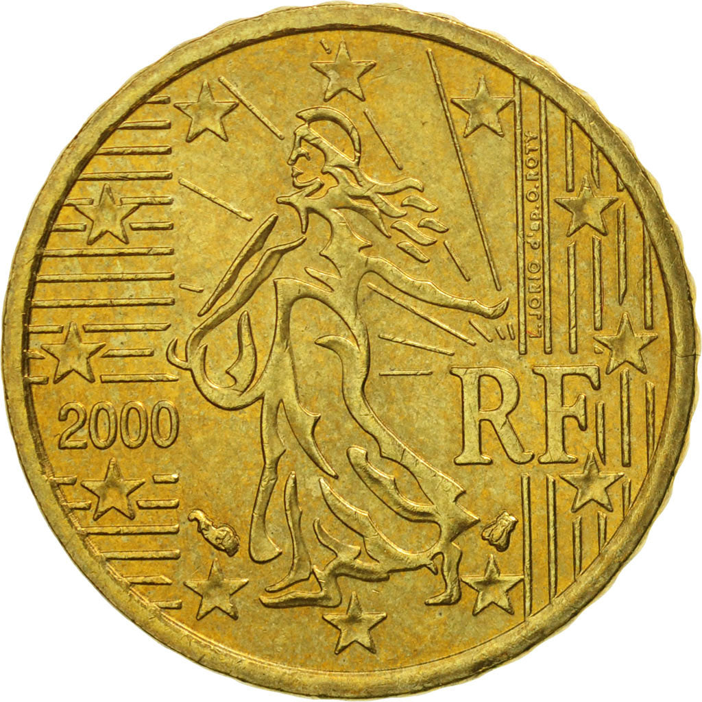 Coin, France, 10 Euro Cent, 2000, MS(63), Brass, KM:1285