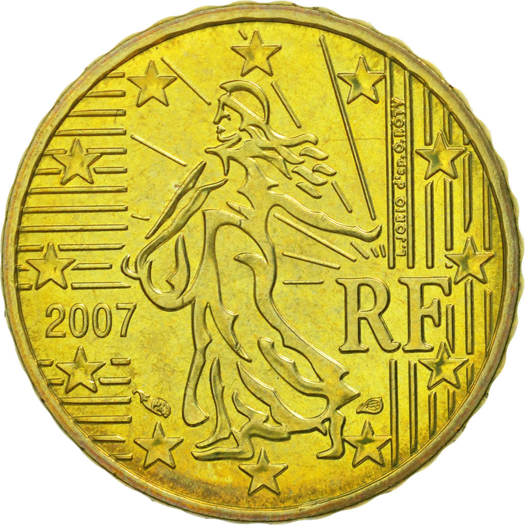 Coin, France, 10 Euro Cent, 2007, MS(63), Brass, KM:1410
