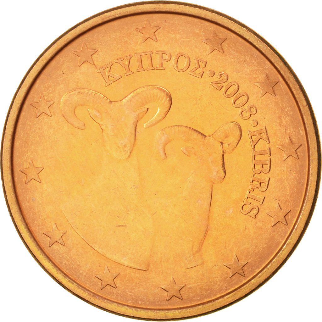 Cyprus, 5 Euro Cent, 2008, AU(55-58), Copper Plated Steel, KM:80