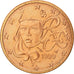 Moneta, Francja, 2 Euro Cent, 1999, Paris, MS(63), Miedź platerowana stalą