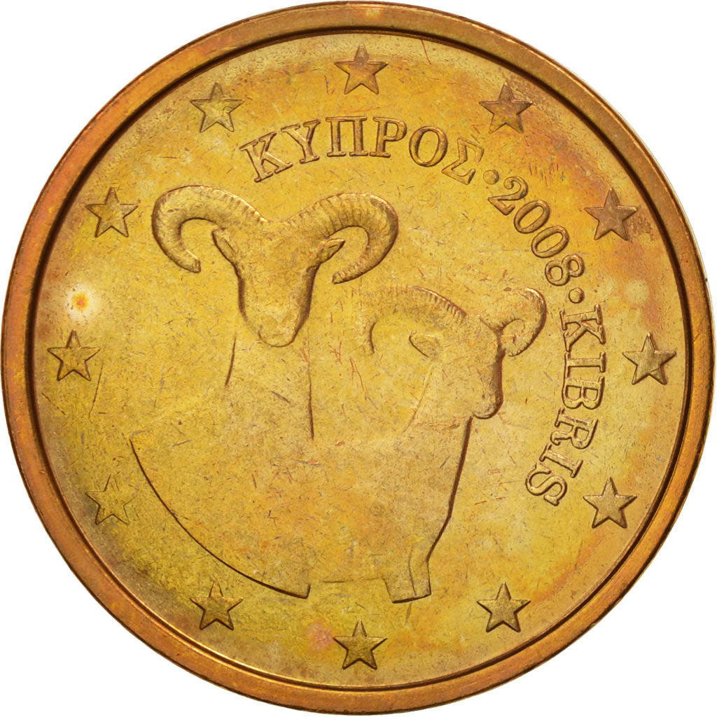 Cyprus, 2 Euro Cent, 2008, AU(55-58), Copper Plated Steel, KM:79