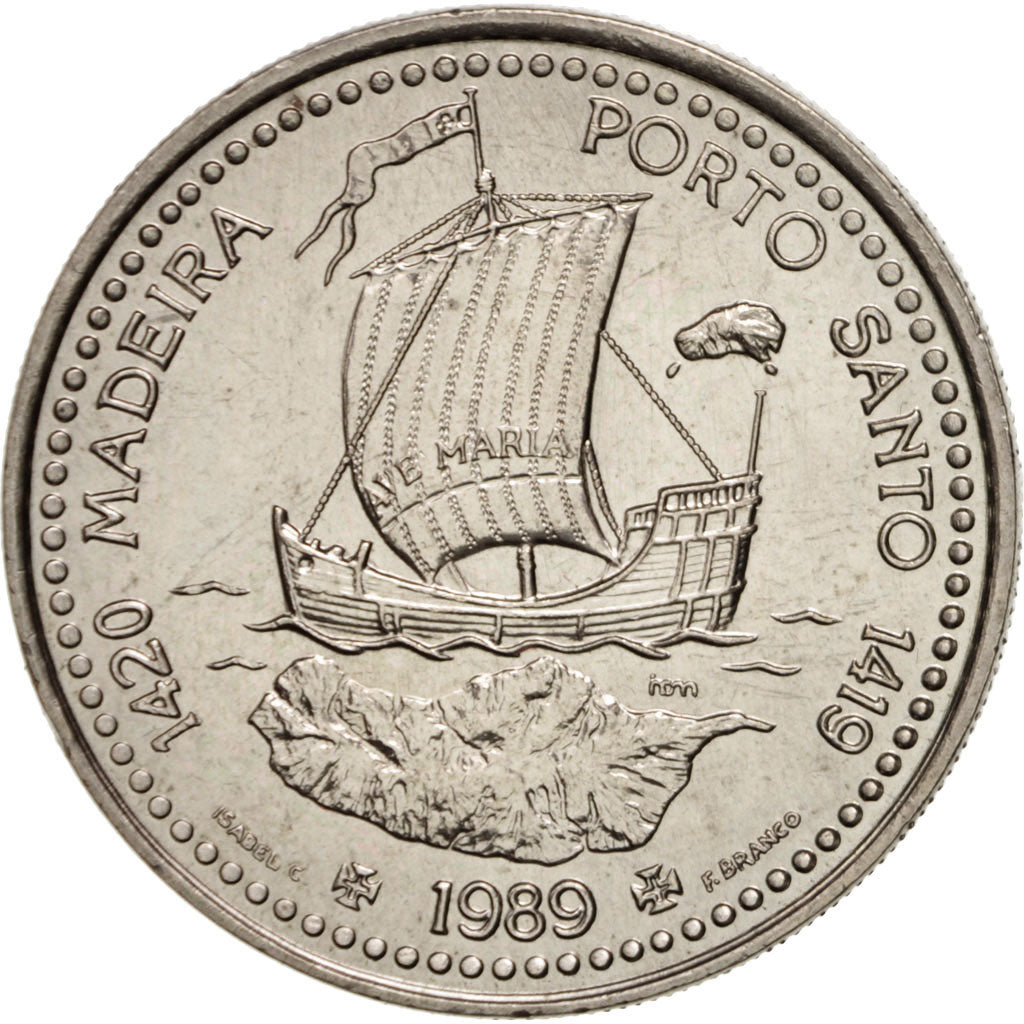 PORTUGAL, 100 Escudos, 1989, KM #647, MS(63), Copper-Nickel, 34, 16.76