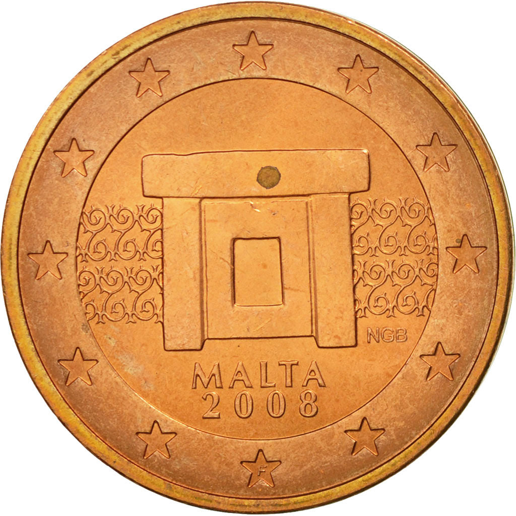 Malta, 2 Euro Cent, 2008, PR, Copper Plated Steel, KM:126
