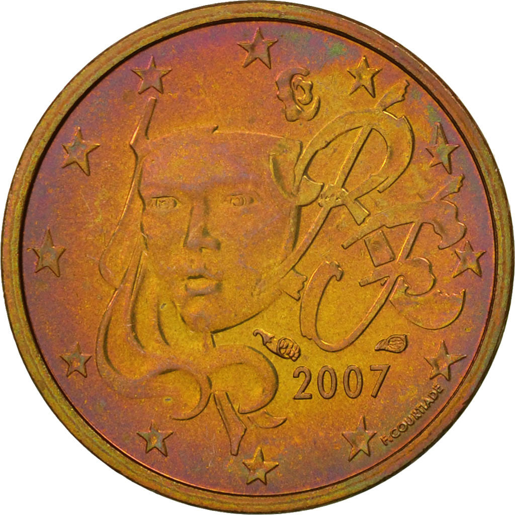 Moneta, Francia, Euro Cent, 2007, SPL-, Acciaio placcato rame, KM:1282