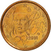 Moneda, Francia, Euro Cent, 2001, EBC, Cobre chapado en acero, KM:1282