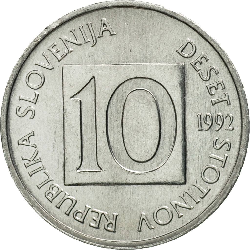 Coin, Slovenia, 10 Stotinov, 1992, MS(63), Aluminum, KM:7