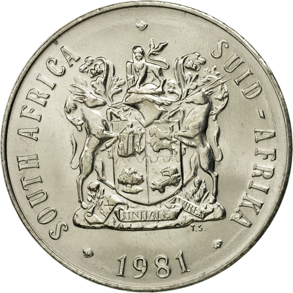 Coin, South Africa, 50 Cents, 1981, MS(65-70), Nickel, KM:87