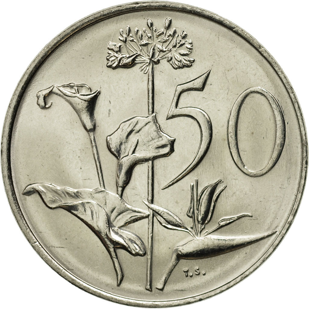 Coin, South Africa, 50 Cents, 1981, MS(65-70), Nickel, KM:87