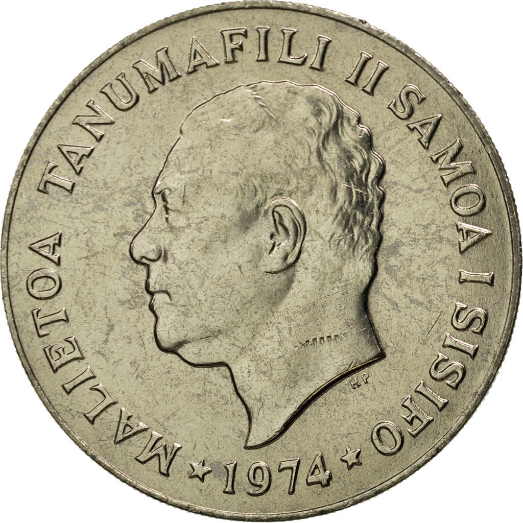 Coin, Samoa, 20 Sene, 1974, MS(65-70), Copper-nickel, KM:16