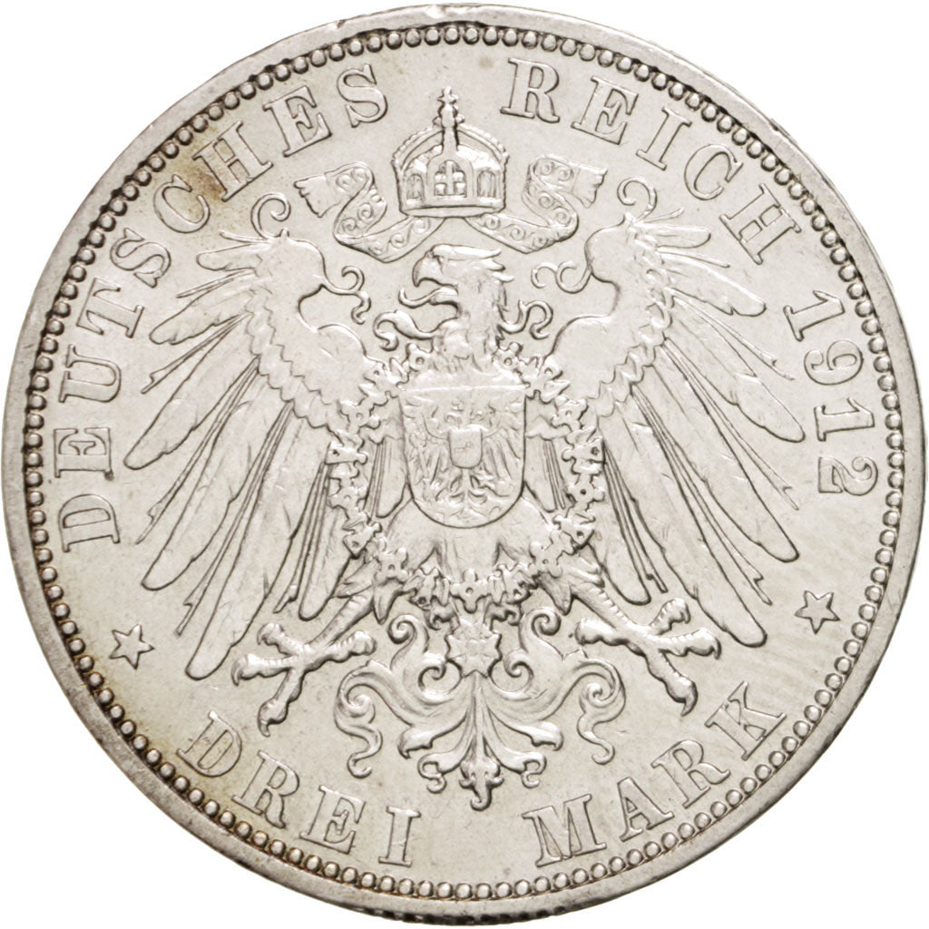 Münze, Deutsch Staaten, PRUSSIA, Wilhelm II, 3 Mark, 1912, Berlin, VZ, Silber